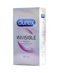 DUREX INVISIBLE EXTRA LUBRICANT CONDOMS 12`S
